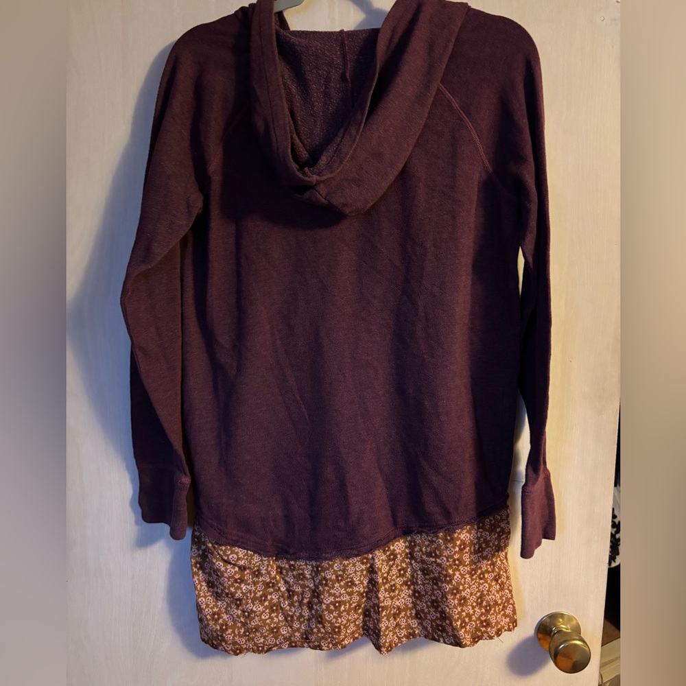 COTTAGECORE HANDMADE * UPCYCLED SOFT FLEECE HOODIE - Picture 3 of 6